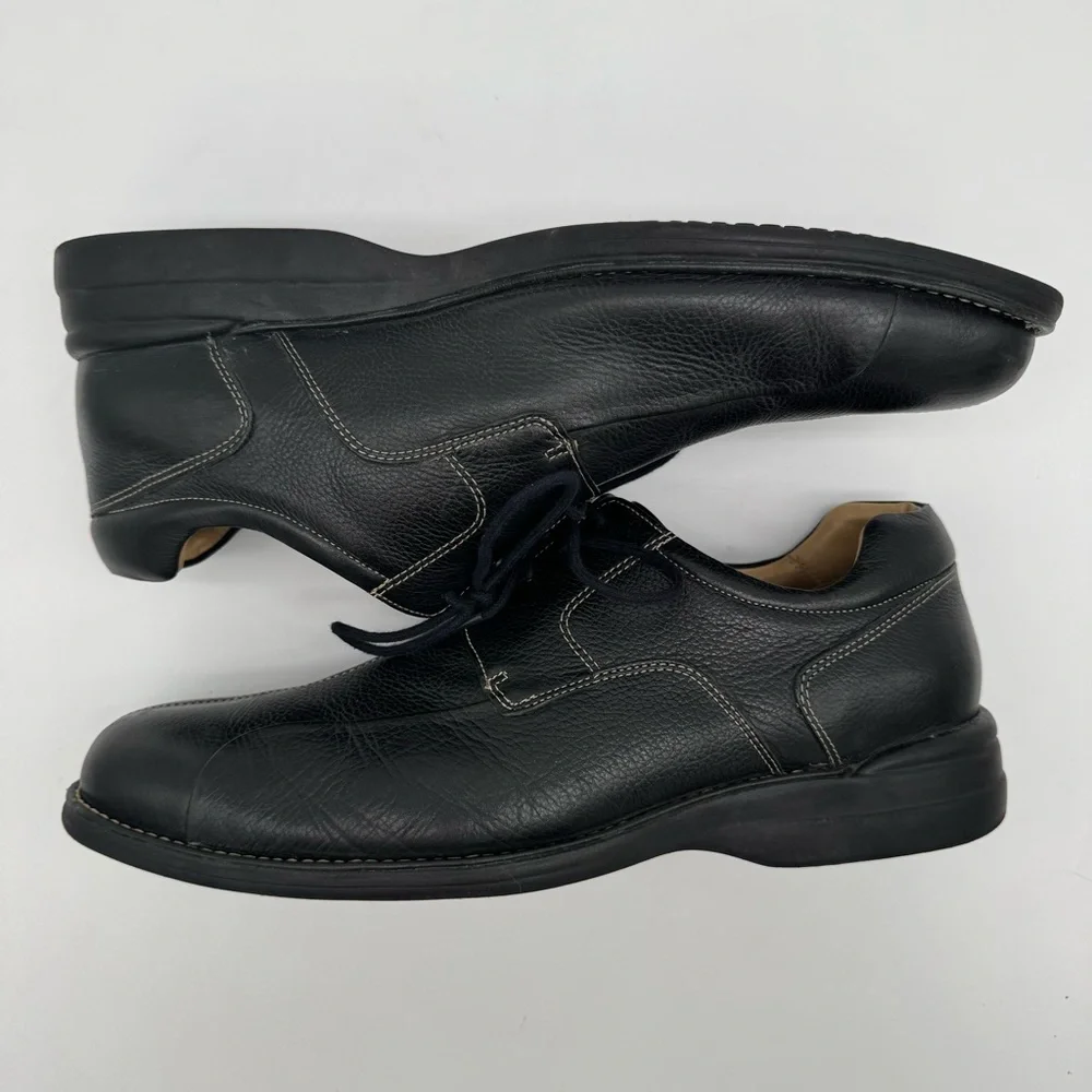 Johnston & Murphy Shuler Black Leather Bicycle Toe Derby Shoe Size 13 M